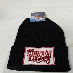 Howdy Honey Black Beanie